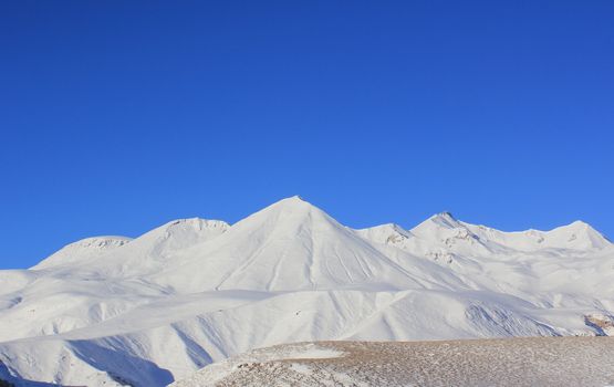 Mountain landscape and beautiful view in Khazbegi, Georgia