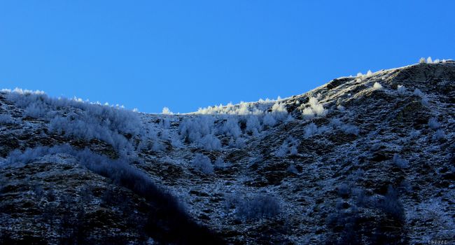 Mountain landscape and beautiful view in Khazbegi, Georgia