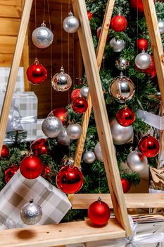 Decorations on a Christmas tree