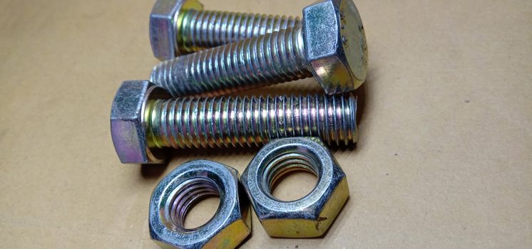 Iron Made Nut and Bolt Closeup For Sell