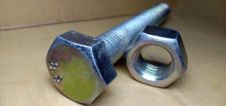 Iron Made Nut and Bolt Closeup For Sell