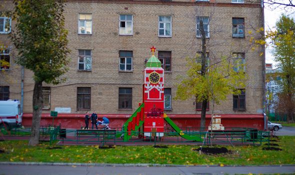 Children's yard in Moscow , Kremlin 2020