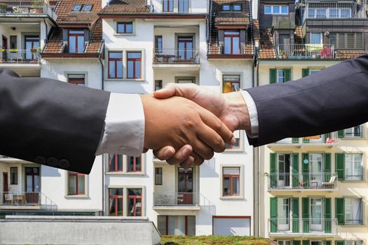 businessmen shaking hands on business concept background