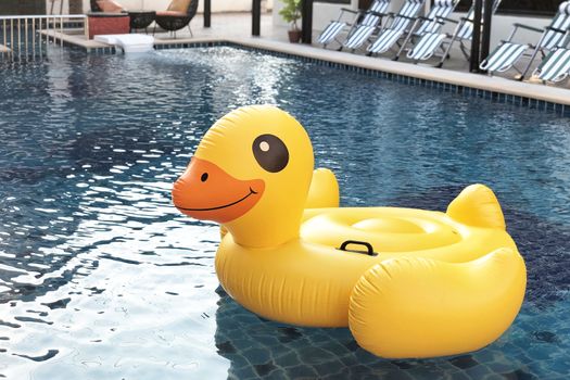 Big Plastic Yellow Duck on a Pool