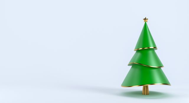 Christmas tree scene concept decoration with empty space for text. 3d rendering