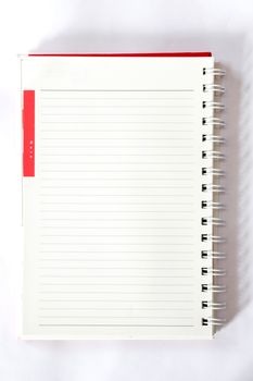 The blank pages of a notebook.