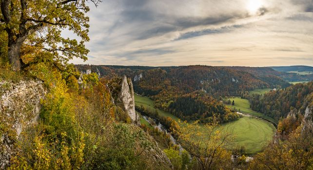 Fantastic autumn hike in the beautiful Danube valley at the Beuron monastery with beautiful views and rocks