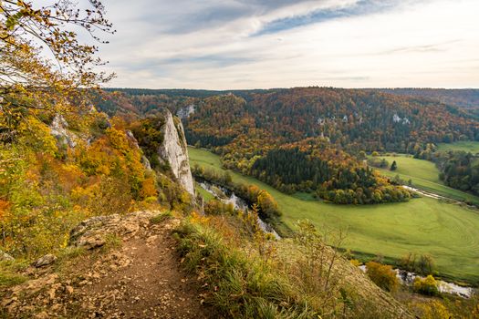 Fantastic autumn hike in the beautiful Danube valley at the Beuron monastery with beautiful views and rocks