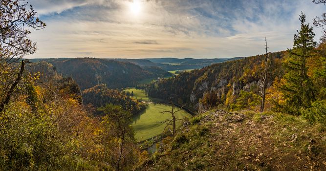 Fantastic autumn hike in the beautiful Danube valley at the Beuron monastery with beautiful views and rocks