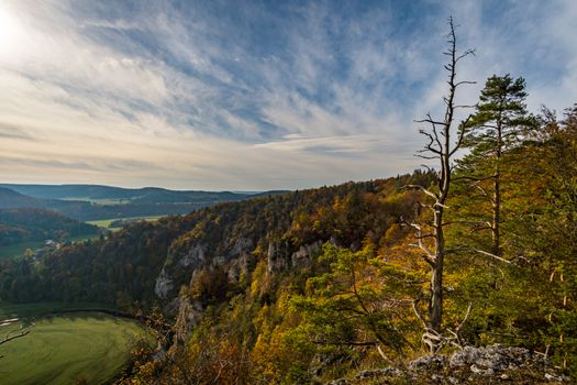 Fantastic autumn hike in the beautiful Danube valley at the Beuron monastery with beautiful views and rocks