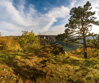 Fantastic autumn hike in the beautiful Danube valley at the Beuron monastery with beautiful views and rocks