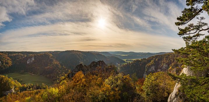 Fantastic autumn hike in the beautiful Danube valley at the Beuron monastery with beautiful views and rocks