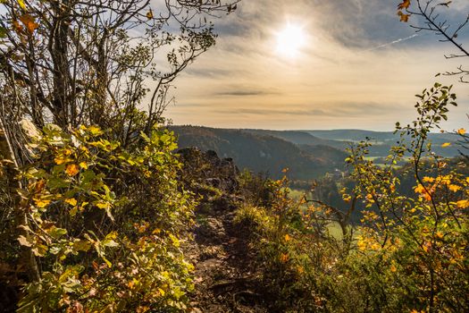 Fantastic autumn hike in the beautiful Danube valley at the Beuron monastery with beautiful views and rocks