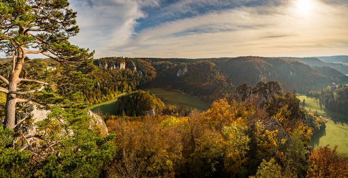 Fantastic autumn hike in the beautiful Danube valley at the Beuron monastery with beautiful views and rocks