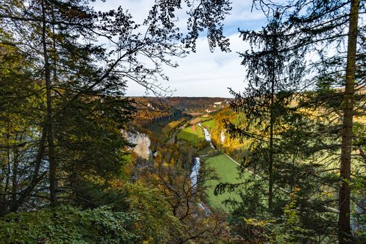 Fantastic autumn hike in the beautiful Danube valley at the Beuron monastery with beautiful views and rocks