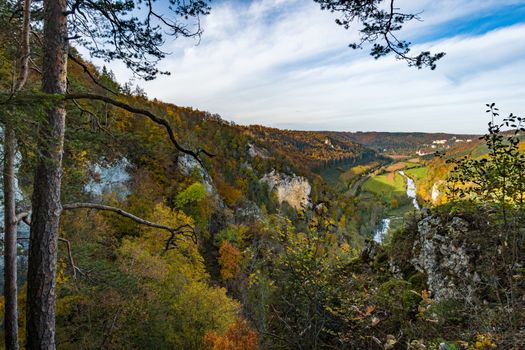 Fantastic autumn hike in the beautiful Danube valley at the Beuron monastery with beautiful views and rocks