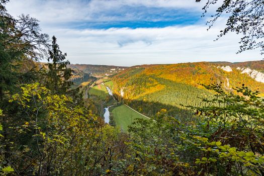 Fantastic autumn hike in the beautiful Danube valley at the Beuron monastery with beautiful views and rocks