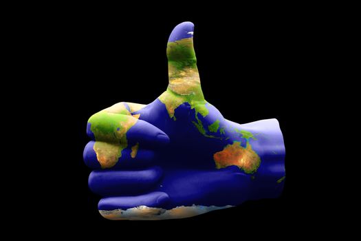 Australia asia Thumbs Up. 3D rendering