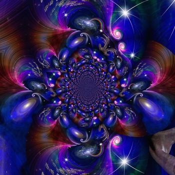 Space fractal. Digital abstract artwork. 3D rendering