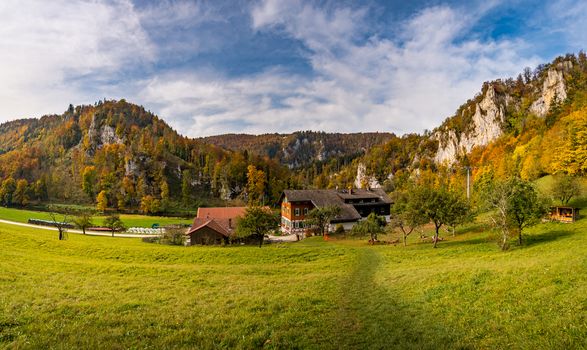 Fantastic autumn hike in the beautiful Danube valley at the Beuron monastery with beautiful views and rocks