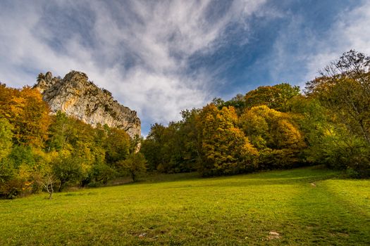 Fantastic autumn hike in the beautiful Danube valley at the Beuron monastery with beautiful views and rocks