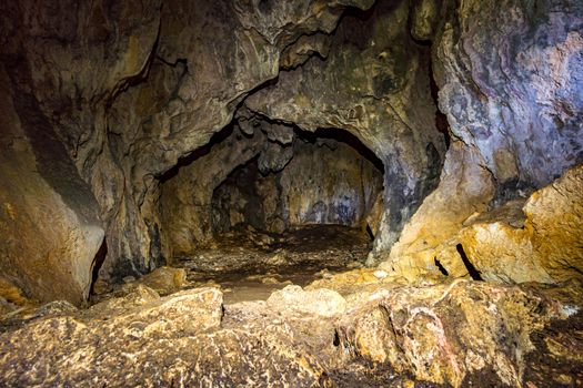 The Sperberloch at the Jagerhaus a cave in the Danube valley near Beuron in the Sigmaringen district