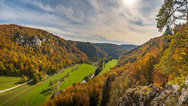 Fantastic autumn hike in the beautiful Danube valley at the Beuron monastery with beautiful views and rocks