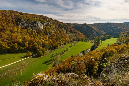 Fantastic autumn hike in the beautiful Danube valley at the Beuron monastery with beautiful views and rocks