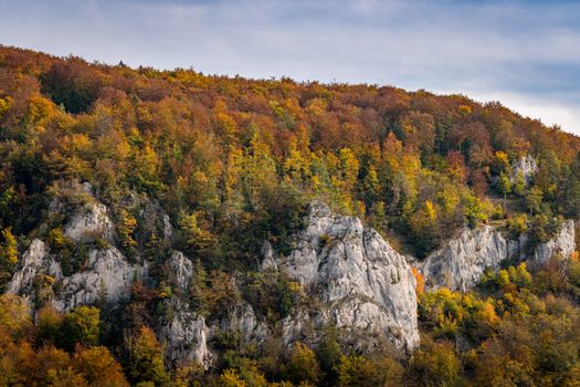 Fantastic autumn hike in the beautiful Danube valley at the Beuron monastery with beautiful views and rocks