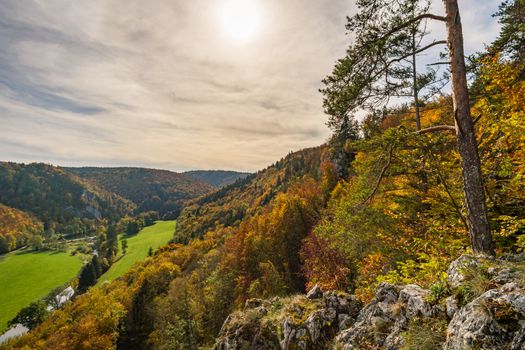 Fantastic autumn hike in the beautiful Danube valley at the Beuron monastery with beautiful views and rocks