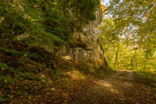 Fantastic autumn hike in the beautiful Danube valley at the Beuron monastery with beautiful views and rocks