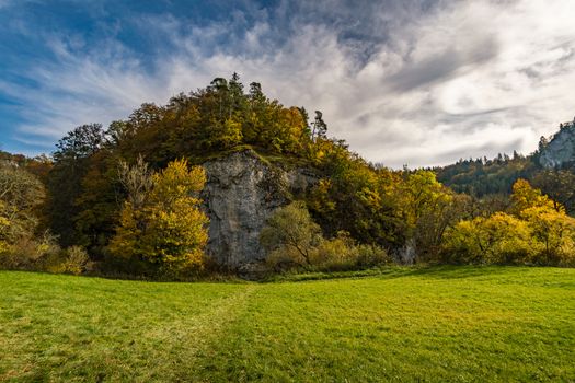 Fantastic autumn hike in the beautiful Danube valley at the Beuron monastery with beautiful views and rocks