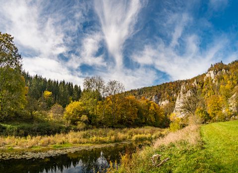 Fantastic autumn hike in the beautiful Danube valley at the Beuron monastery with beautiful views and rocks