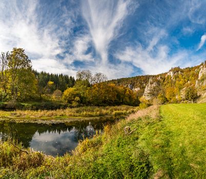 Fantastic autumn hike in the beautiful Danube valley at the Beuron monastery with beautiful views and rocks