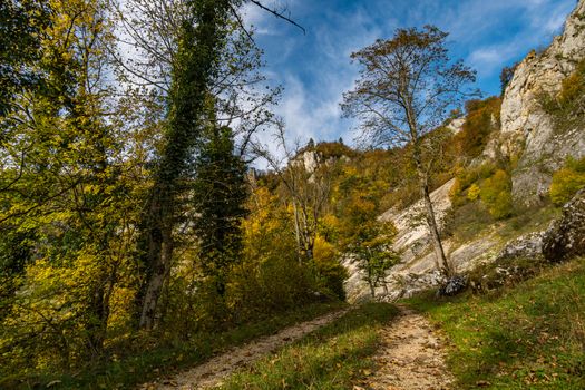 Fantastic autumn hike in the beautiful Danube valley at the Beuron monastery with beautiful views and rocks