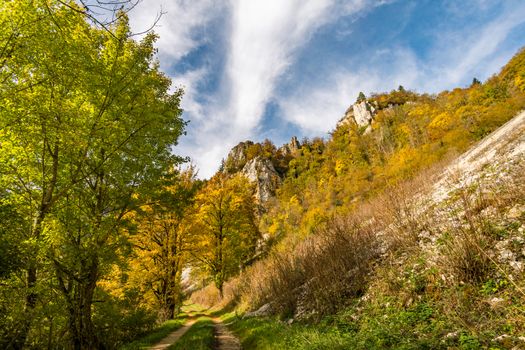 Fantastic autumn hike in the beautiful Danube valley at the Beuron monastery with beautiful views and rocks