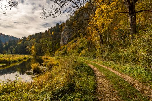 Fantastic autumn hike in the beautiful Danube valley at the Beuron monastery with beautiful views and rocks