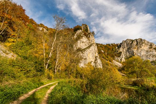 Fantastic autumn hike in the beautiful Danube valley at the Beuron monastery with beautiful views and rocks