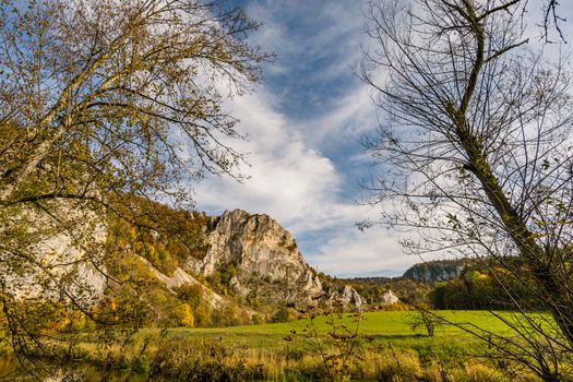 Fantastic autumn hike in the beautiful Danube valley at the Beuron monastery with beautiful views and rocks