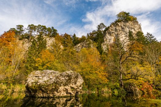 Fantastic autumn hike in the beautiful Danube valley at the Beuron monastery with beautiful views and rocks