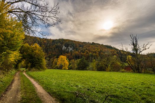 Fantastic autumn hike in the beautiful Danube valley at the Beuron monastery with beautiful views and rocks