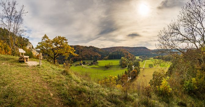 Fantastic autumn hike in the beautiful Danube valley at the Beuron monastery with beautiful views and rocks