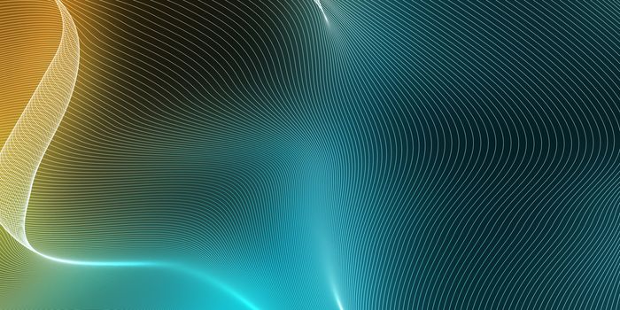 Flowing Energy Lines in Blue and Yellow Futuristic Background