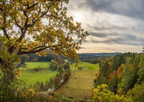 Fantastic autumn hike in the beautiful Danube valley at the Beuron monastery with beautiful views and rocks