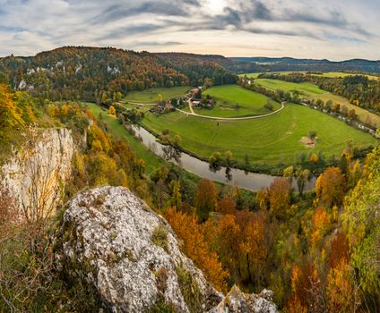 Fantastic autumn hike in the beautiful Danube valley at the Beuron monastery with beautiful views and rocks