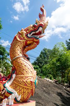 King of Nagas statue isolated on white background.