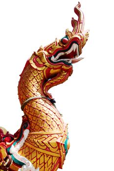 King of Nagas statue isolated on white background.