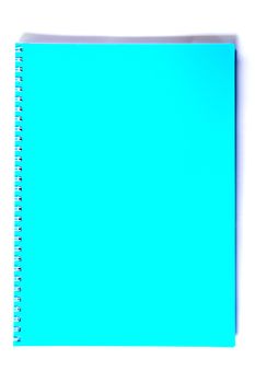 Colorful note book isolated on white background.