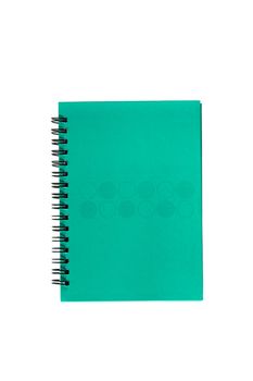 Colorful note book isolated on white background.