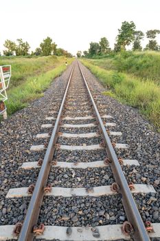 Railroad in the everning time.